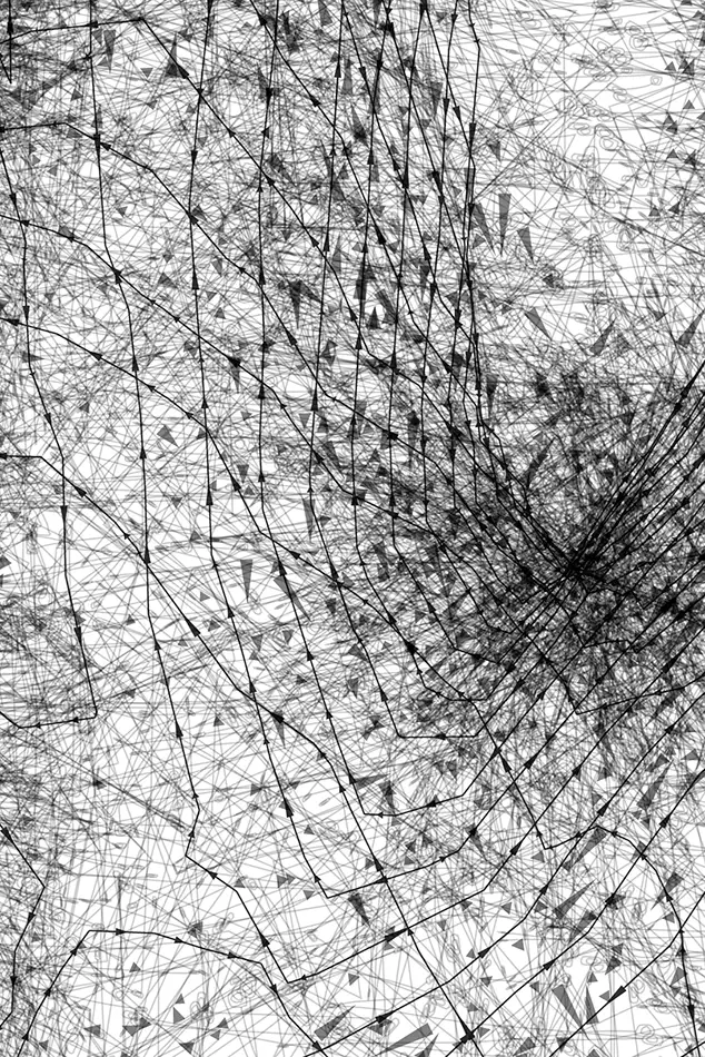 vector drawing of a dead tree detail close-up