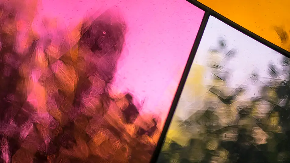 Colourful stained glass detail