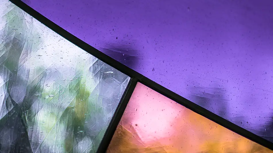 Colourful stained glass detail