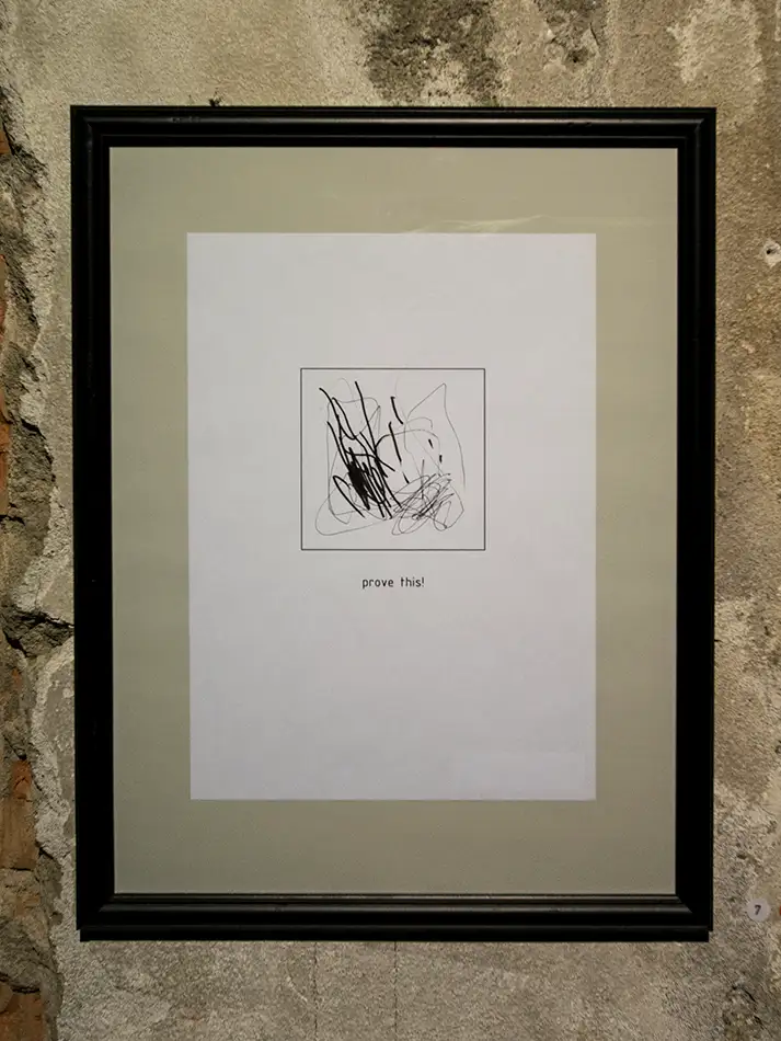 Exhibition view of the series *** this! in the Bäckerei Kulturbackstube Innsbruck - prove this!