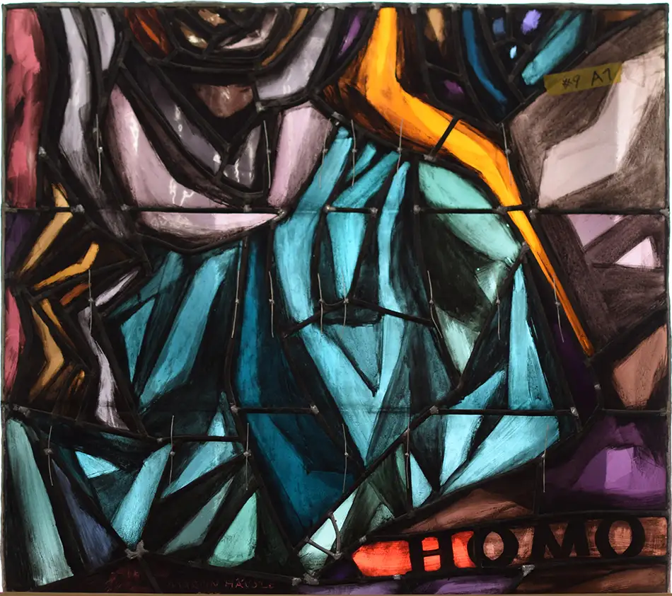 Restoration of the stained glass windows in Priesterseminar Innsbruck - backlight