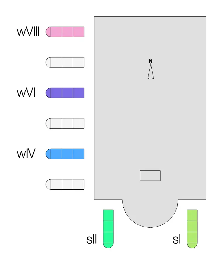 new-production of stained glass windows for the Dominikanerkirche Eppan - plan