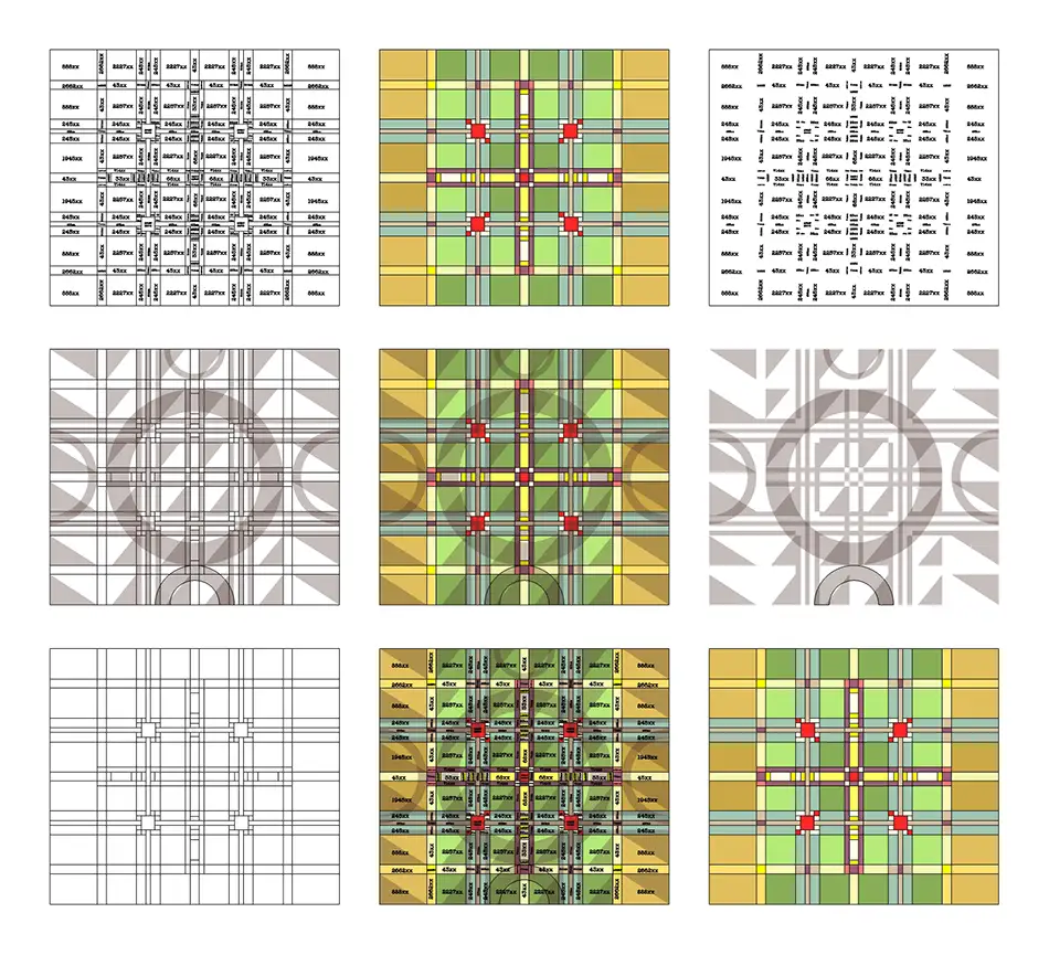 new-production of stained glass windows for the Dominikanerkirche Eppan - technical drawing