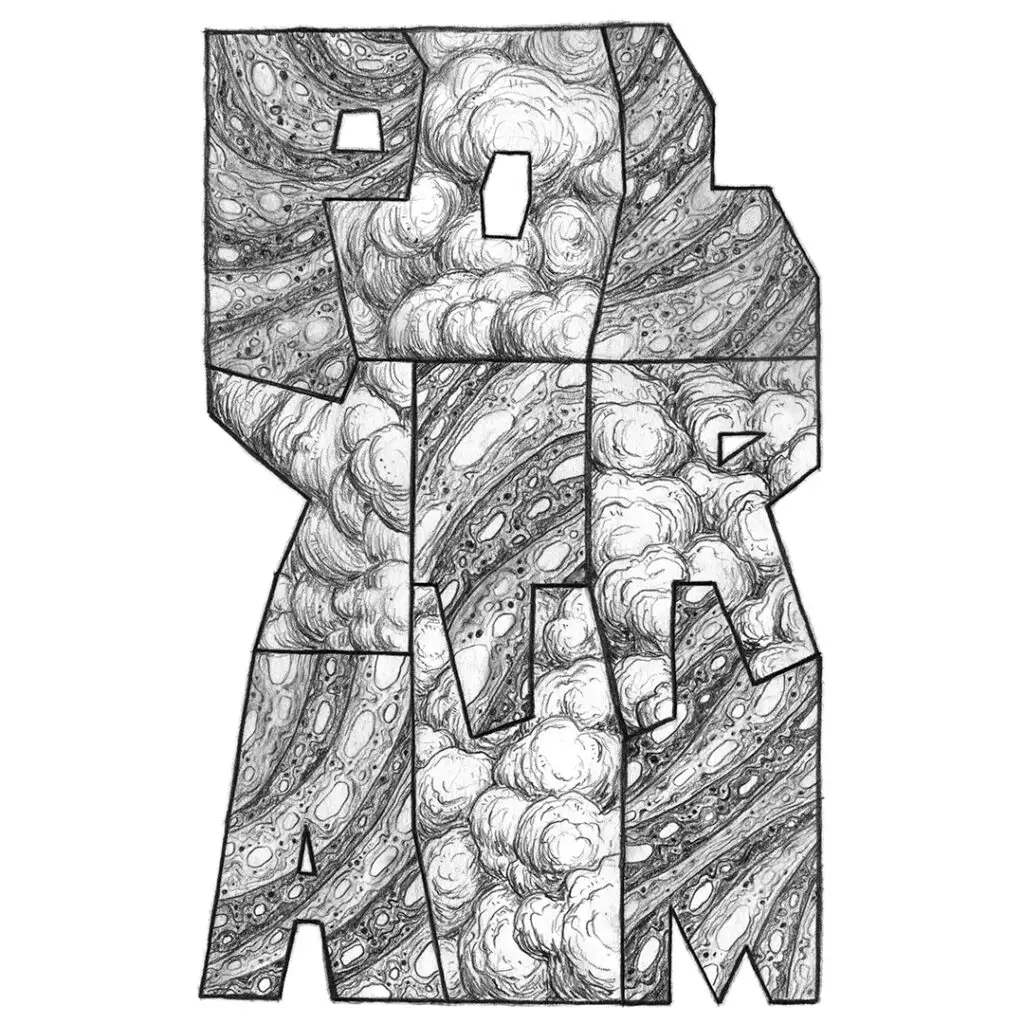 Polytrauma - series of pencil drawings in sketch book - polytraum writing in graffiti style