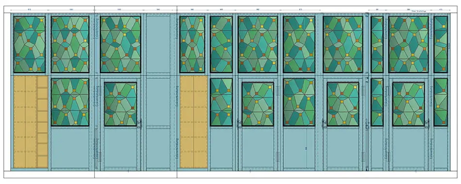 stained glass windows - glass art - Fellner-Haus - digital design