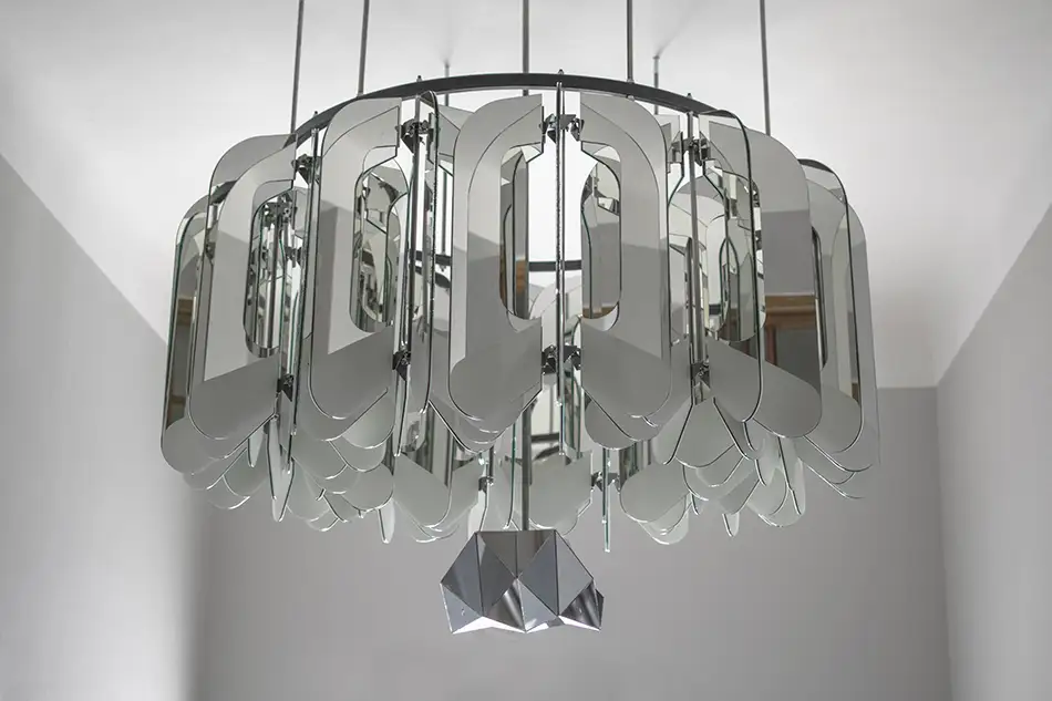 Magnolia - Ansicht Glaskunst-Objekt mit Spiegeln