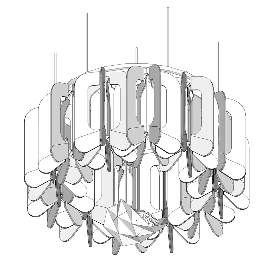 Magnolia - 3D Modell - Glaskunst-Objekt mit Spiegeln